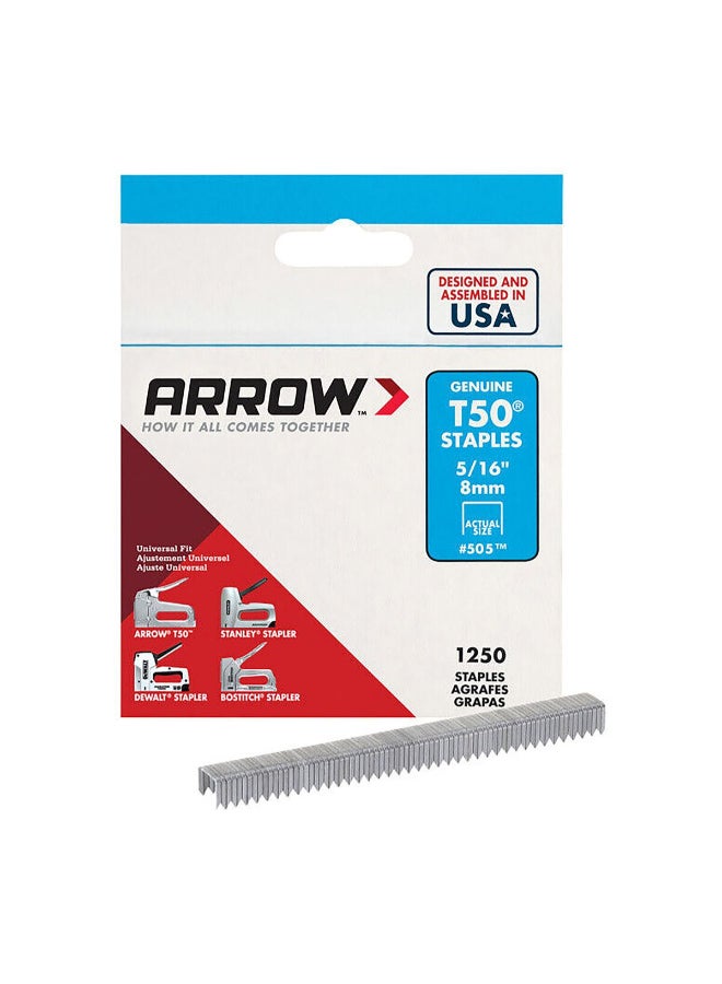 Arrow 1250-Piece Staple Wire for T50 Silver 5/16inch 50524SP - Image 2