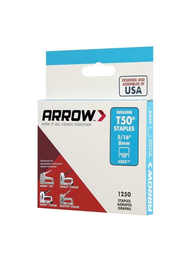 Arrow 1250-Piece Staple Wire for T50 Silver 5/16inch 50524SP - Image 3