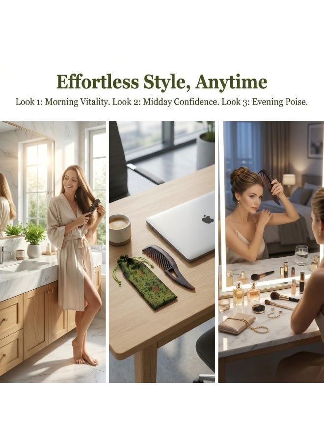 مشط تدليك فروة الرأس متعدد الاستخدامات لمكافحة القشرة – بتصميم أزرار مجوفة لتنقية فروة الرأس وتخفيف أعراض الصدفية وإزالة القمل، ويعزز تدفق الطاقة، ومناسب للنساء والرجال والأطفال - Image 2