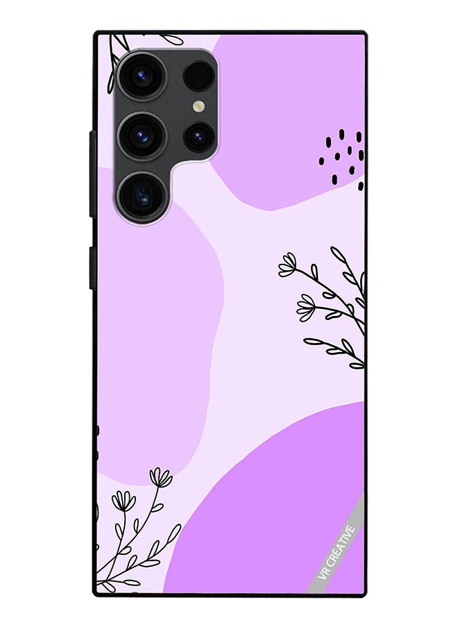 VR CREATIVE Protective Case Cover For Samsung Galaxy S23 Ultra 5G Purple Flower Design Multicolour - Image 1
