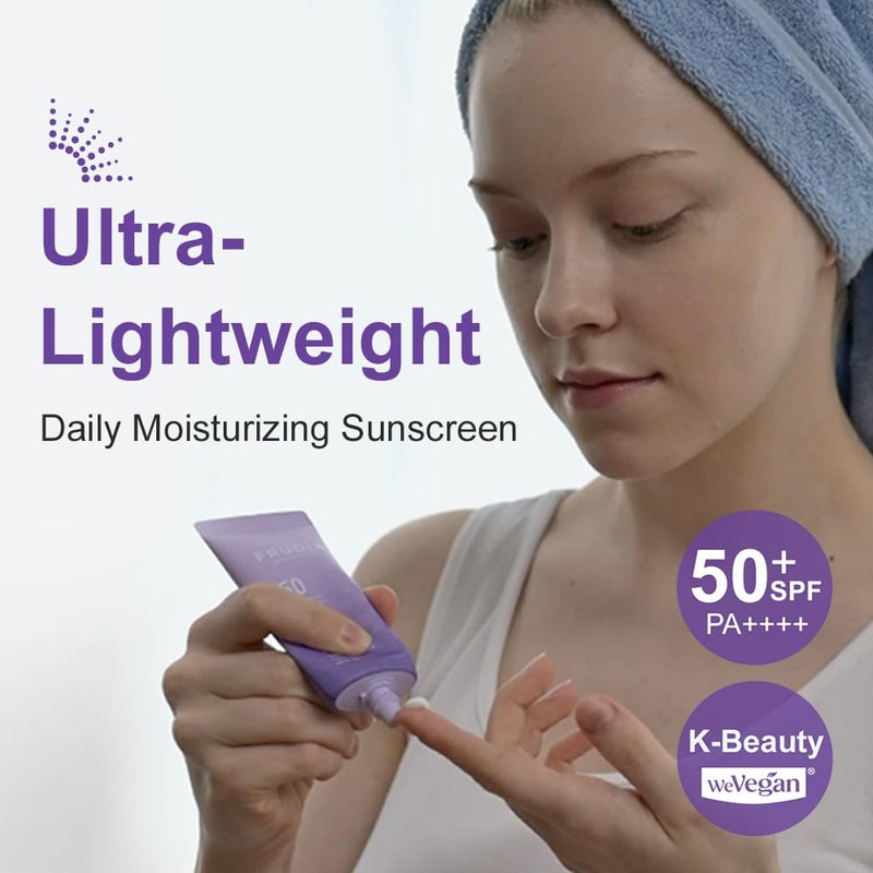 frudia واقي شمس فريديا بالتوت الأزرق المرطب SPF 50 PA++++ | واقي شمس كوري خفيف الوزن وعريض الطيف مع التوت الأزرق، وثلاثي حمض الهيالورونيك، و بانثينول | بدون أثر أبيض، 1.76 أونصة - Image 2