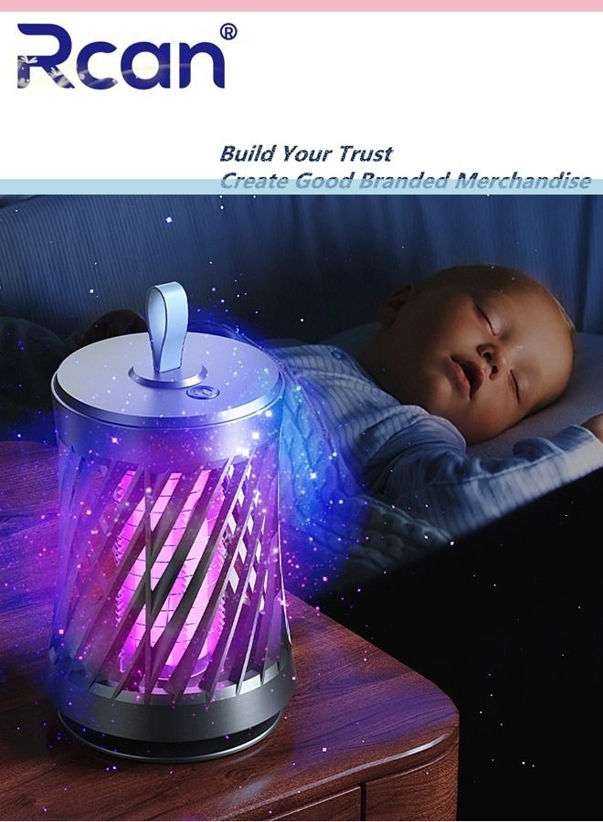 Rcan 2 In 1 Plug In UV Mosquito Killer Indoor and Outdoor Waterproof Bug Trap Rechargeable Ultra Quiet Mosquito Trap Light for Home Backyard Patio Garden Camping  - Image 4