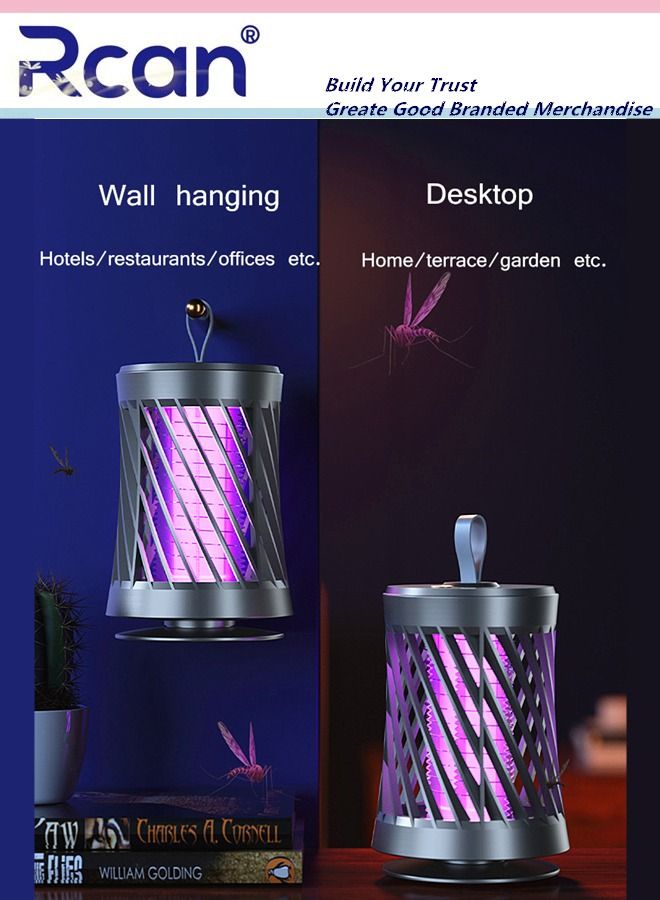 Rcan 2 In 1 Plug In UV Mosquito Killer Indoor and Outdoor Waterproof Bug Trap Rechargeable Ultra Quiet Mosquito Trap Light for Home Backyard Patio Garden Camping  - Image 2