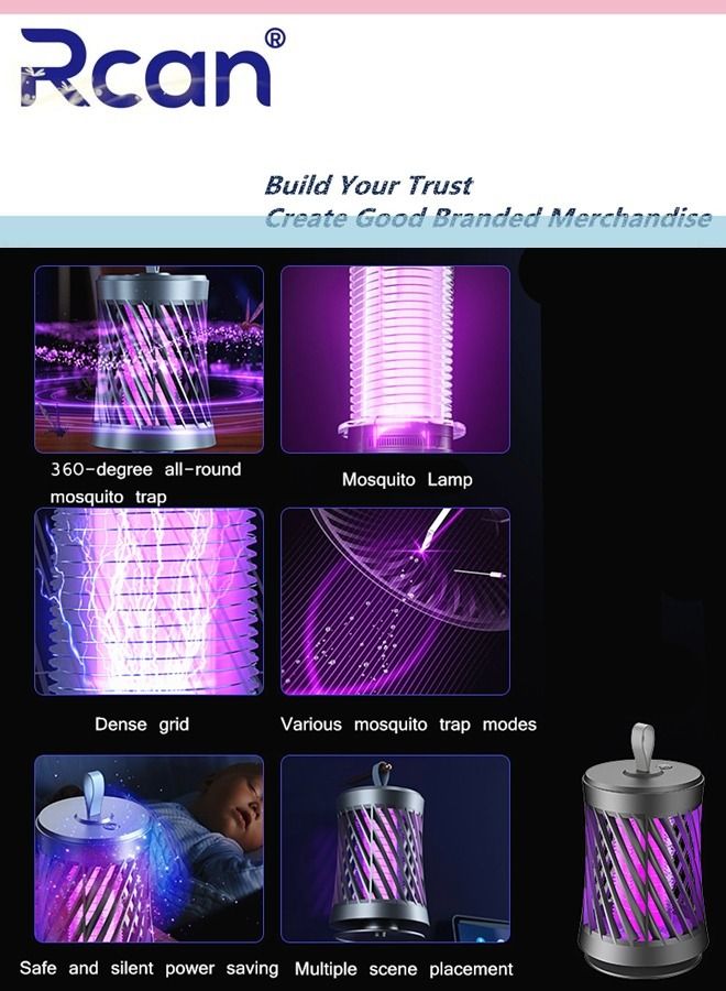 Rcan 2 In 1 Plug In UV Mosquito Killer Indoor and Outdoor Waterproof Bug Trap Rechargeable Ultra Quiet Mosquito Trap Light for Home Backyard Patio Garden Camping  - Image 5
