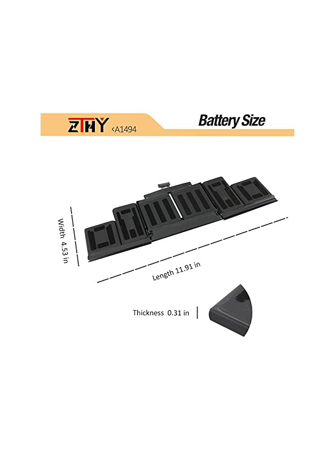 ZTHY A1494 Laptop Battery For 15" Retina A1398 (Only Fit Late 2013 & Mid 2014) Emc 2674 Emc 2876 Emc 2745 Emc 2881 Me293 Me294 - Image 4