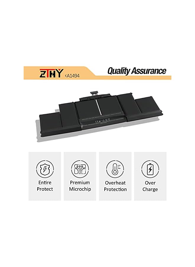 ZTHY A1494 Laptop Battery For 15" Retina A1398 (Only Fit Late 2013 & Mid 2014) Emc 2674 Emc 2876 Emc 2745 Emc 2881 Me293 Me294 - Image 2