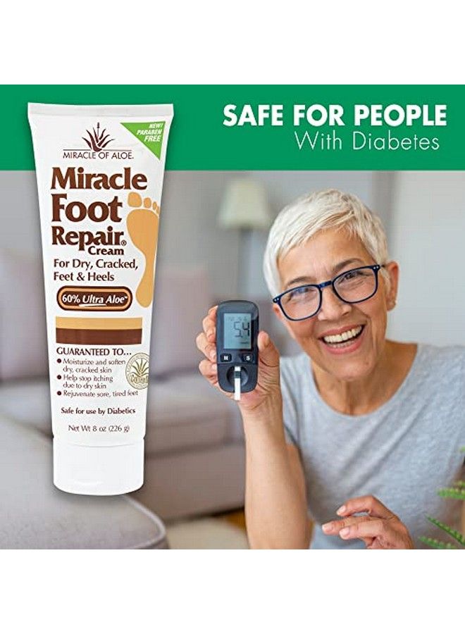Miracle Foot Repair Cream ; 8 Ounce Tube (3) ; Fast Relief For Dry Cracked Itchy Feet And Heels ; Moisturizes ; Softens ; Restores Comfort ; Stops Nasty Odor ; Diabeticsafe
