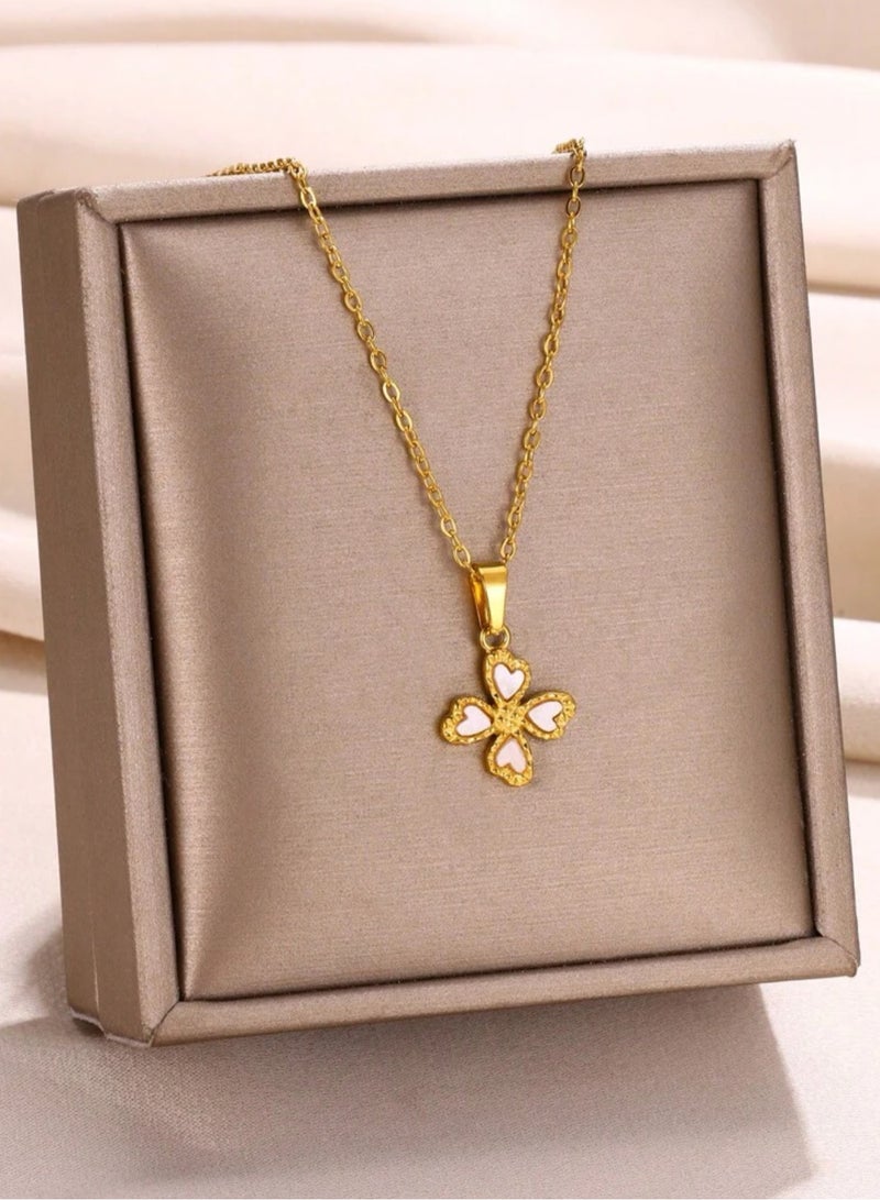 إيكوال سلسال نسائي أنيق من الاستانلس ستيل مطلي باللون الذهبي - Image 1