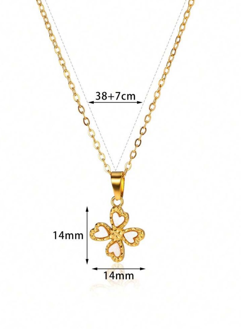 إيكوال سلسال نسائي أنيق من الاستانلس ستيل مطلي باللون الذهبي - Image 3