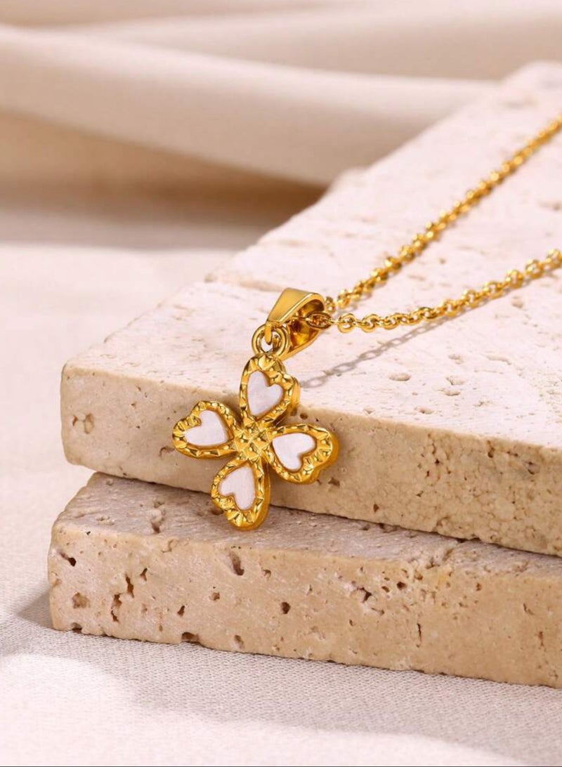 إيكوال سلسال نسائي أنيق من الاستانلس ستيل مطلي باللون الذهبي - Image 2