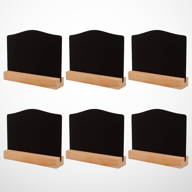 6pcs Double-sided Mini Message Board Decorative Chalkboard for Shop Coffee House (Small Size Board with Base) - Image 1