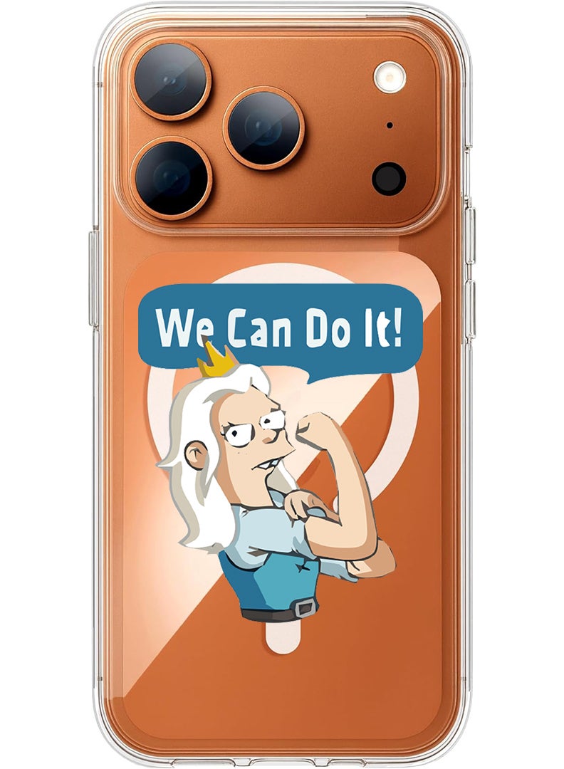 Theodor Magnetic Case for Apple iPhone 17 Pro Compatible with MagSafe Wireless Charging, Shockproof Phone Bumper Cover - Women in Style - White - Image 1