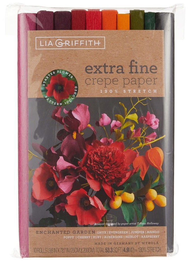 Lia Griffith PACON Werola LGriffith Crepe Paper X Fine 10pc EnchntGdn - Image 1
