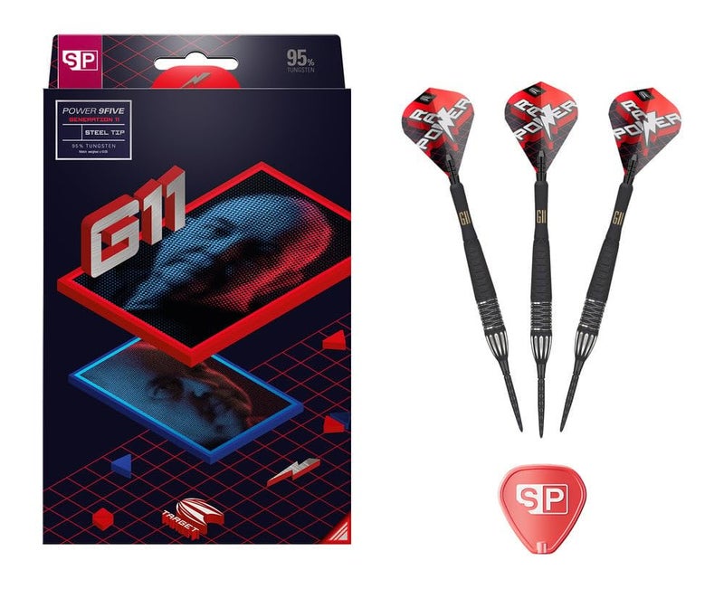 TARGET Darts Phil Taylor Gen 11 Power 9-Five Steel Tip Swiss Point Darts, 95% Tungsten Raw Power G11, 24G | Generation 11 Phil Taylor Darts, Player Edition Swiss Points Darts, Professional Dart Set - Image 4