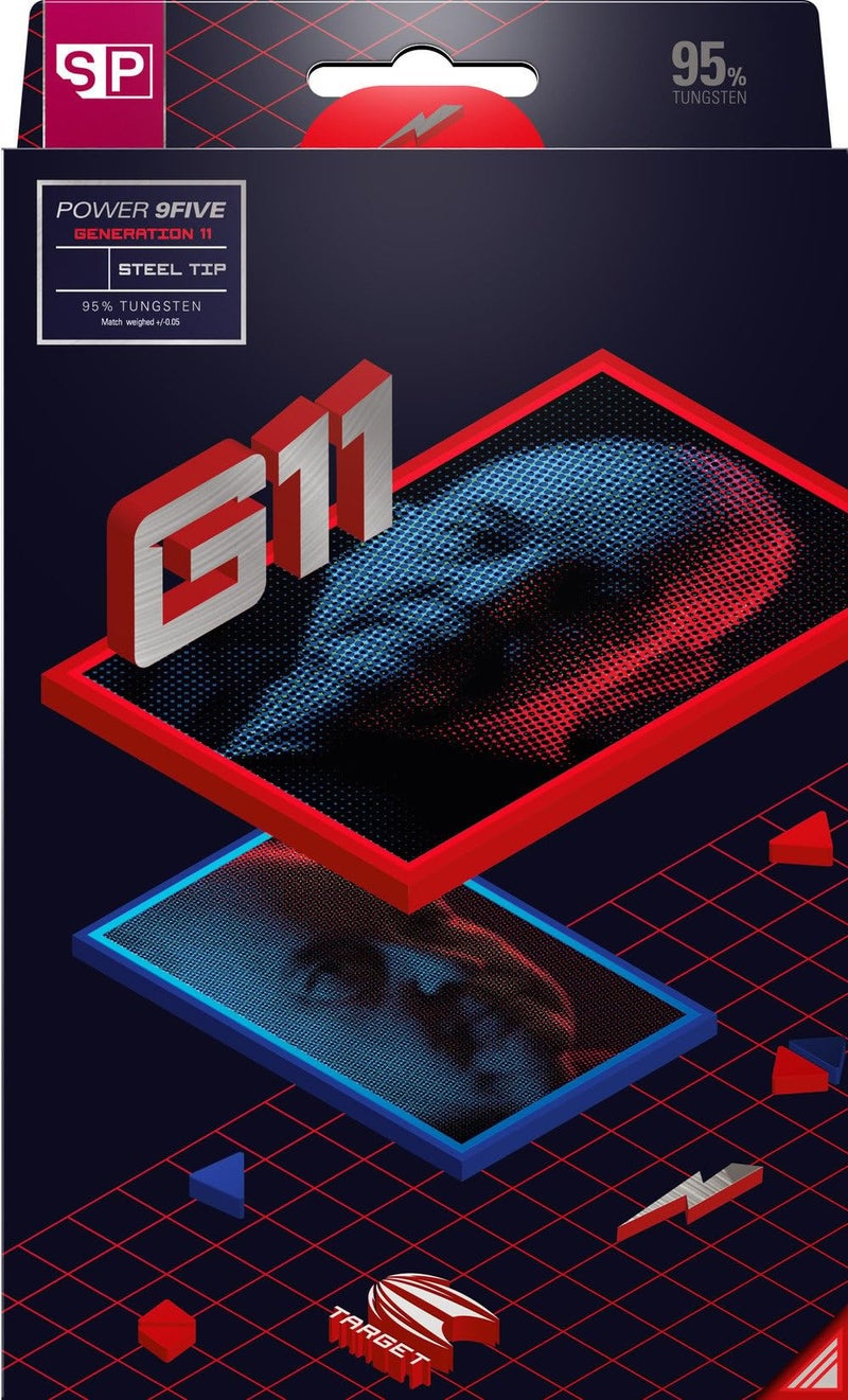 TARGET Darts Phil Taylor Gen 11 Power 9-Five Steel Tip Swiss Point Darts, 95% Tungsten Raw Power G11, 24G | Generation 11 Phil Taylor Darts, Player Edition Swiss Points Darts, Professional Dart Set - Image 2