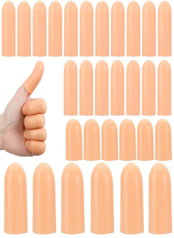 Matwsec 30 Pcs Gel Finger Cots, Silicone Finger Protectors, Reusable Finger Covers Soft Thumb Sleeve High Elastic Fingertip Bandages for Wounds Cracked Skin Blisters Calluses (Multi-Size - Image 1