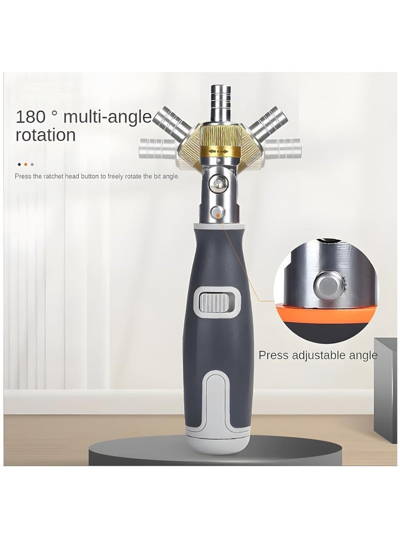 Excefore Ratcheting Screwdriver, 10 in 1 Multi-angle Ratchet Screwdriver Professional Tools, 180° Multi-angle Rotation Screwdriver, Screwdriver Set A Great Screwdriver Solves Most Repair/Disassembly Problems  - Image 3