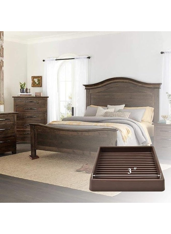 Furniture Coasters,4 Pcs 3” Furniture Caster Cups - Non Slip Pads Hardwood Floors - Non Skid Furniture Grippers, Rubber Furniture Feet, Anti Slide Floor Protector for Bed Couch Stoppers - Image 2