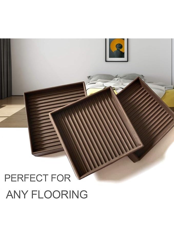 Furniture Coasters,4 Pcs 3” Furniture Caster Cups - Non Slip Pads Hardwood Floors - Non Skid Furniture Grippers, Rubber Furniture Feet, Anti Slide Floor Protector for Bed Couch Stoppers - Image 3