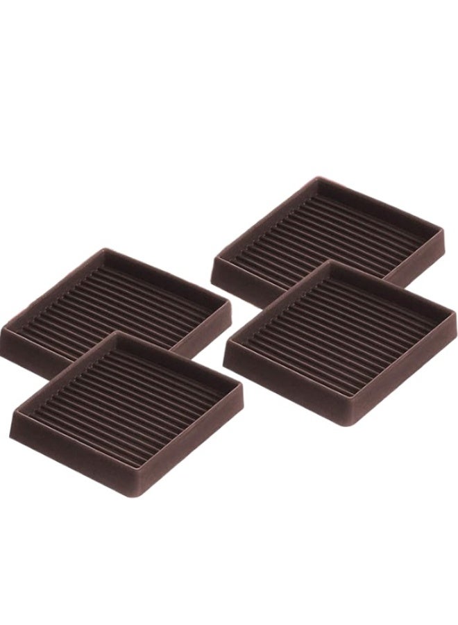 Furniture Coasters,4 Pcs 3” Furniture Caster Cups - Non Slip Pads Hardwood Floors - Non Skid Furniture Grippers, Rubber Furniture Feet, Anti Slide Floor Protector for Bed Couch Stoppers - Image 1