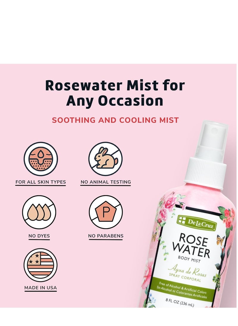 De La Cruz De La Cruz Rose Water Body Mist 8 FL OZ (236 mL)  - Image 4