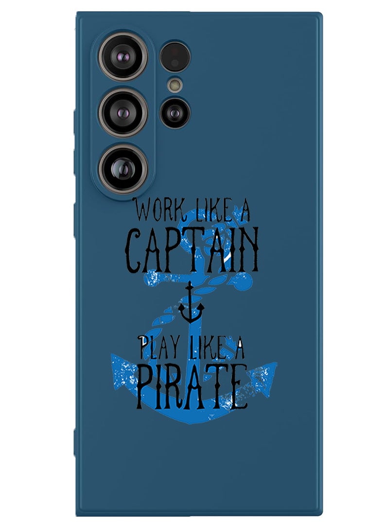 Theodor Protective Slim Fit Case Liquid Silicone Cover with Full Body Protection Anti-Scratch Shockproof Case For Samsung Galaxy S25 Ultra (Blue) - Work like a Captain  - Image 1