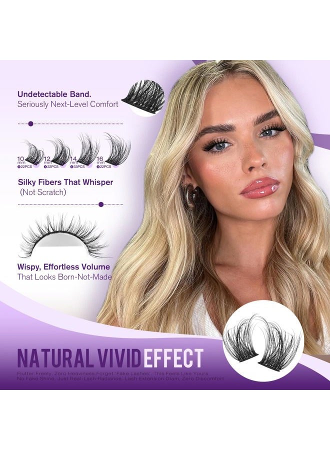 Pawotence Natural Lash Clusters Wispy Eyelash Clusters 10-16mm Full Lashes Cluster Eyelash Extensions Soft Individual Cluster Lashes False Eyelashes for DIY Lash Extension - Image 4