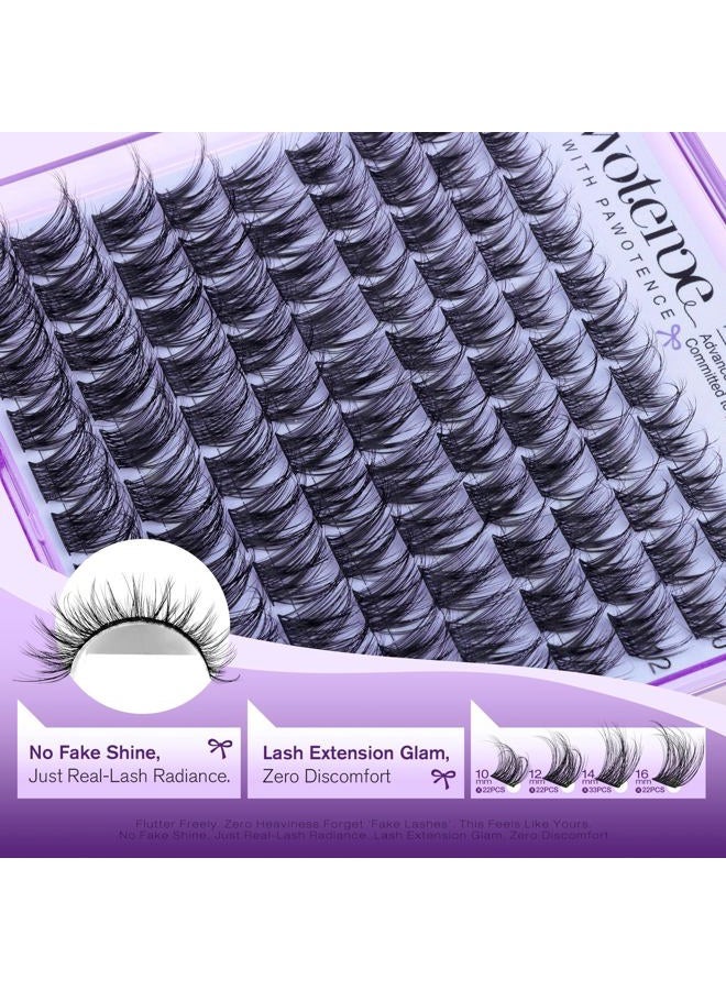 Pawotence Natural Lash Clusters Wispy Eyelash Clusters 10-16mm Full Lashes Cluster Eyelash Extensions Soft Individual Cluster Lashes False Eyelashes for DIY Lash Extension - Image 5