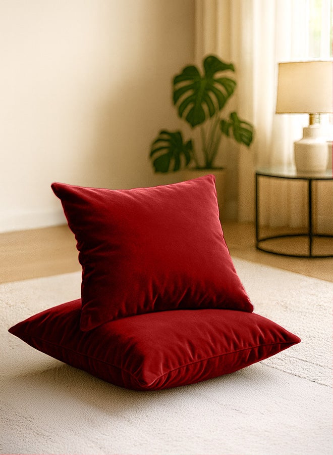 باك كومفرت ديو الراحة | صوفا مريحة بيج + 2 كوشن برغندي 45x45 سم - Image 5