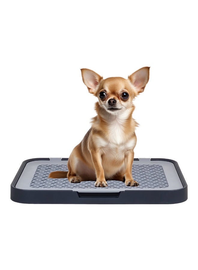 أن ان سي بيتس مرحاض للكلاب مع حامل وسادات شبكية قابلة للفصل، تصميم بمقبض، وقاعدة غير قابلة للانزلاق، صينية تدريب قابلة لإعادة الاستخدام للكلاب الصغيرة والمتوسطة، مثالية للاستخدام الداخلي/الخارجي، 50 سم (أزرق داكن) - Image 1