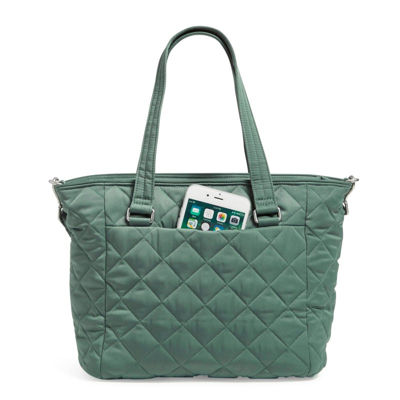 Vera Bradley Women's Performance Twill Multi-Strap Shoulder Satchel Purse, Olive Leaf, One Size - Image 4