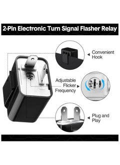 SOLDOUT 12V 2 Pin Motor Cycle Bike Blinker Adjustable LED Flasher Motorcycle Relay Turn Signal Indicator Hyper Flashing (Black)  - Image 2
