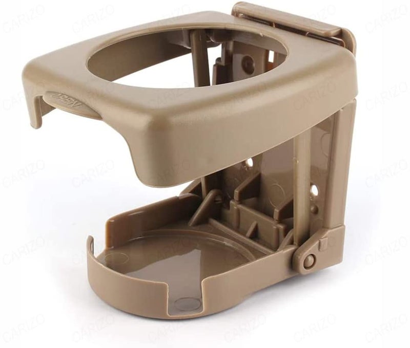 CARIZO Car Cup Holder, Foldable Drink Holder Universal Water Bottle Coffee Cup Beige Stand Holder Compatible with Maruti Suzuki Swift Dzire (Type-II) 2012-2016 - Image 1