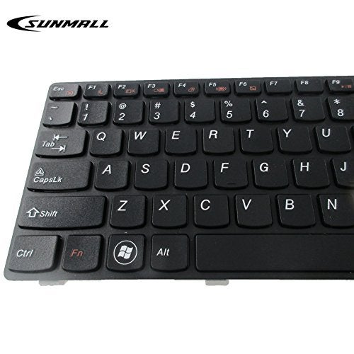 SUNMALL بديل لوحة مفاتيح SUNMALL مع إطار متوافق مع لابتوب Lenovo Ideapad G580 G580A G585 G585A V580 V585 Z580 Z580A Z585 Z585A N580 N581 N585 N586 باللون الأسود تخطيط أمريكي - Image 4