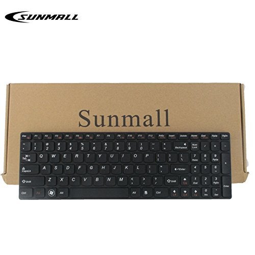 SUNMALL بديل لوحة مفاتيح SUNMALL مع إطار متوافق مع لابتوب Lenovo Ideapad G580 G580A G585 G585A V580 V585 Z580 Z580A Z585 Z585A N580 N581 N585 N586 باللون الأسود تخطيط أمريكي - Image 2