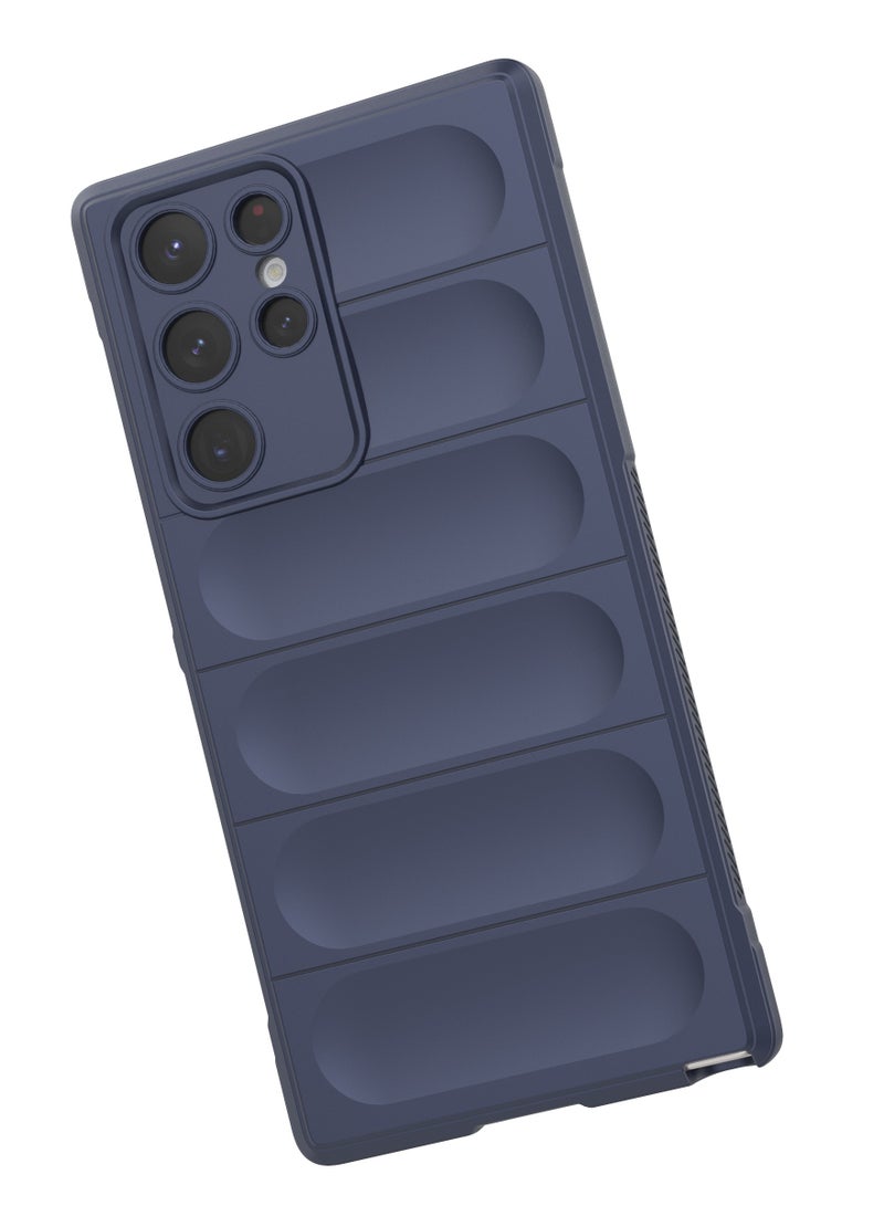 انبلاك جراب خلفي ماجيك متوافق مع موبايل سامسونج جالاكسي S22 الترا من انبلاك (ازرق داكن) - Image 2