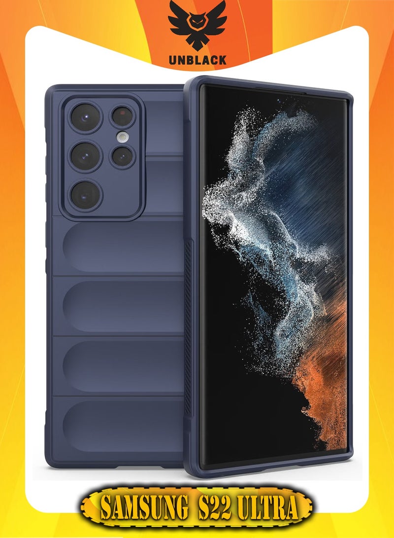 انبلاك جراب خلفي ماجيك متوافق مع موبايل سامسونج جالاكسي S22 الترا من انبلاك (ازرق داكن) - Image 1