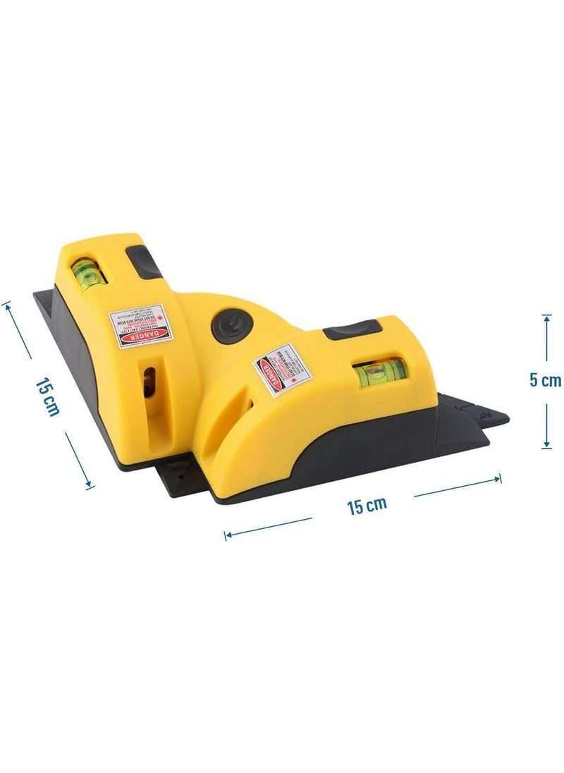 Do It Yourself DIY Crafts Right Angle 90 Degree Laser Level Cross Line Tiling Leveling Laser Beam Measurement Vertical Horizontal VerticalLaser Line Projection Square Level Laser Right Angle Yellow Black 2 Pcs  - Image 4