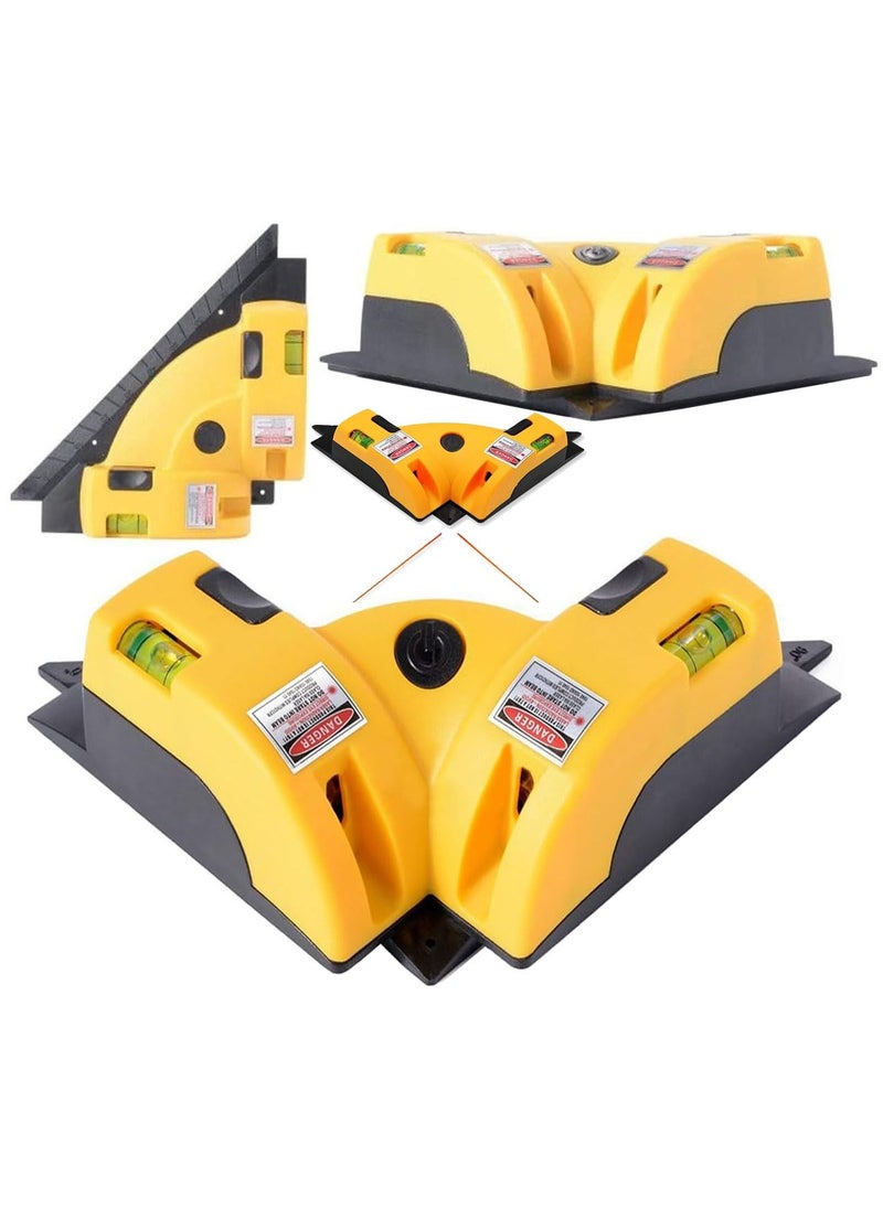 Do It Yourself DIY Crafts Right Angle 90 Degree Laser Level Cross Line Tiling Leveling Laser Beam Measurement Vertical Horizontal VerticalLaser Line Projection Square Level Laser Right Angle Yellow Black 2 Pcs  - Image 1