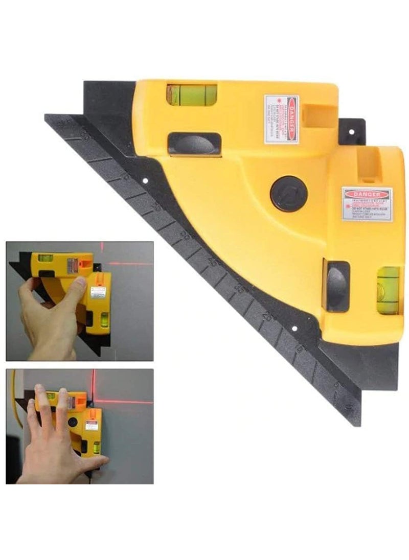 Do It Yourself DIY Crafts Right Angle 90 Degree Laser Level Cross Line Tiling Leveling Laser Beam Measurement Vertical Horizontal VerticalLaser Line Projection Square Level Laser Right Angle Yellow Black 2 Pcs  - Image 5