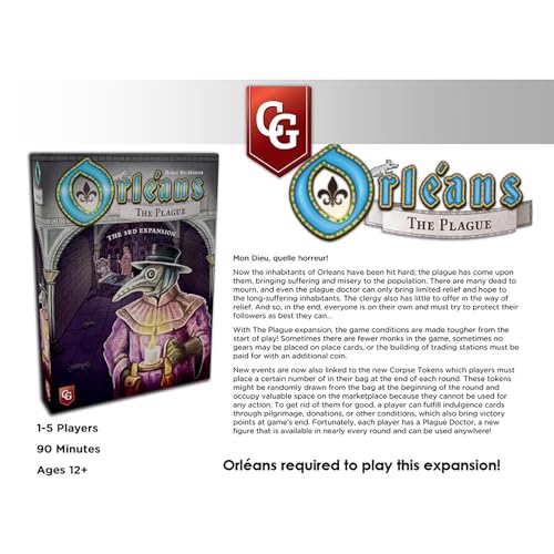 Capstone Games لعبة كابستون أورليانز الطاعون التوسعة الثالثة لعبة استراتيجية بطاقات جديدة بلاط رموز جثث أحداث أعمار 12 15 لاعب 90 دقيقة - Image 5