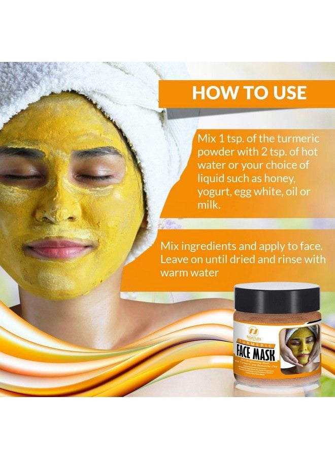 Turmeric Face Mask Skin Brightening Mask with Turmeric and Bentonite Clay AllNatural Face Mask for Acne Treatment Boosts Circulation and Removes Toxins Detox Clay Face Mask