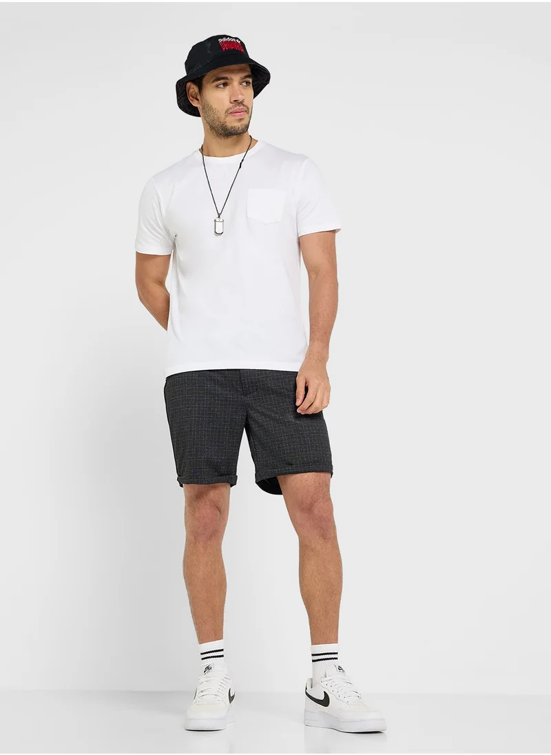 BRAVE SOUL Chino Shorts with Elasticated Waist Drawcord
