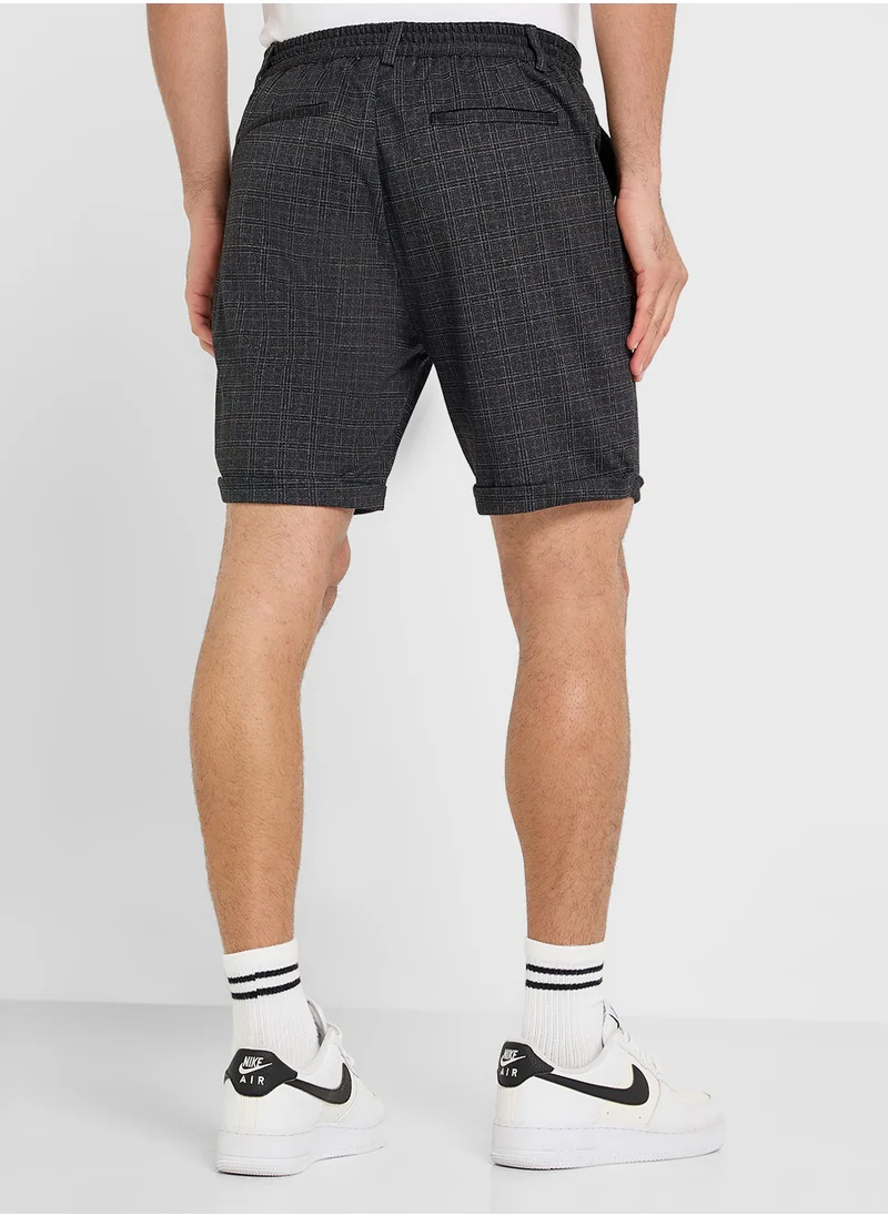 BRAVE SOUL Chino Shorts with Elasticated Waist Drawcord