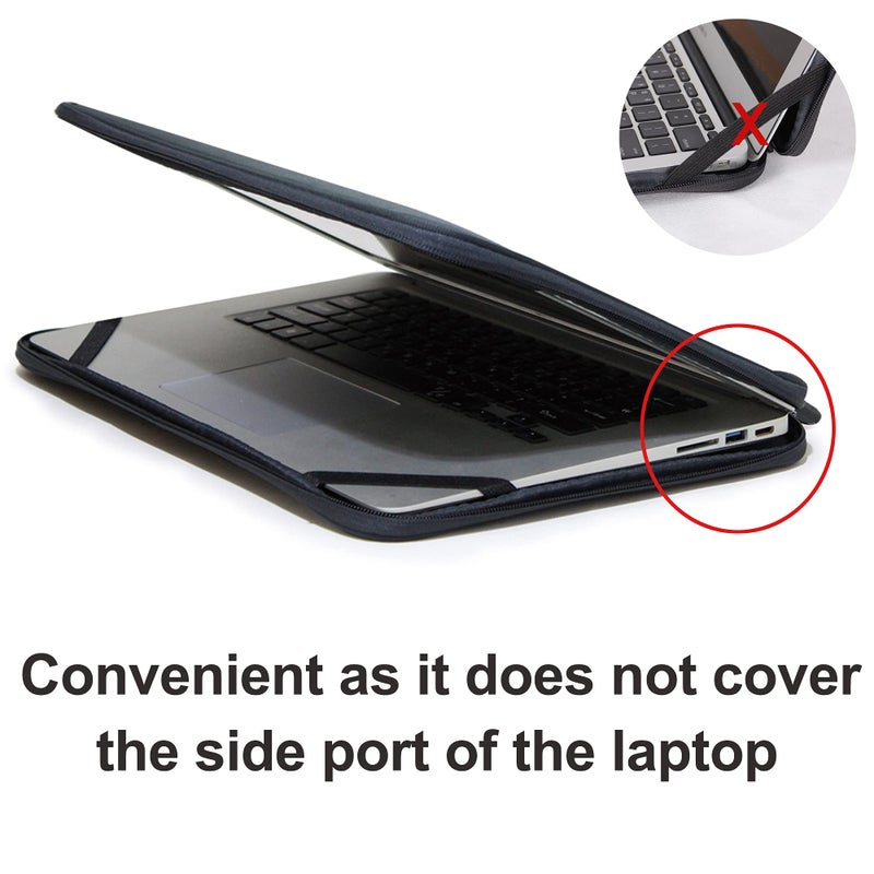 Inntzone Laptop Sleeve 17.3 Inch Foldable Slim Case Lightweight Bag Notebook Computer Carrying Flip Cover (Black) - Image 4