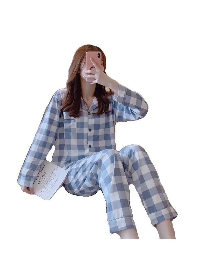 New comfortable checkered pajamas in gray/white - Image 5
