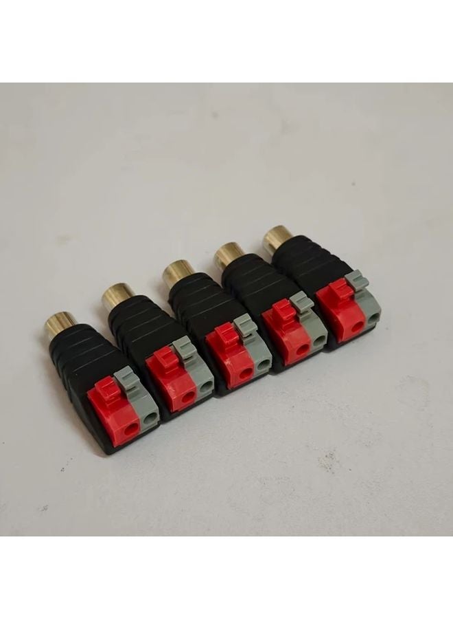 5Pcs RCA Female Audio Video Connector Set Press On Design No Welding Required - Image 1