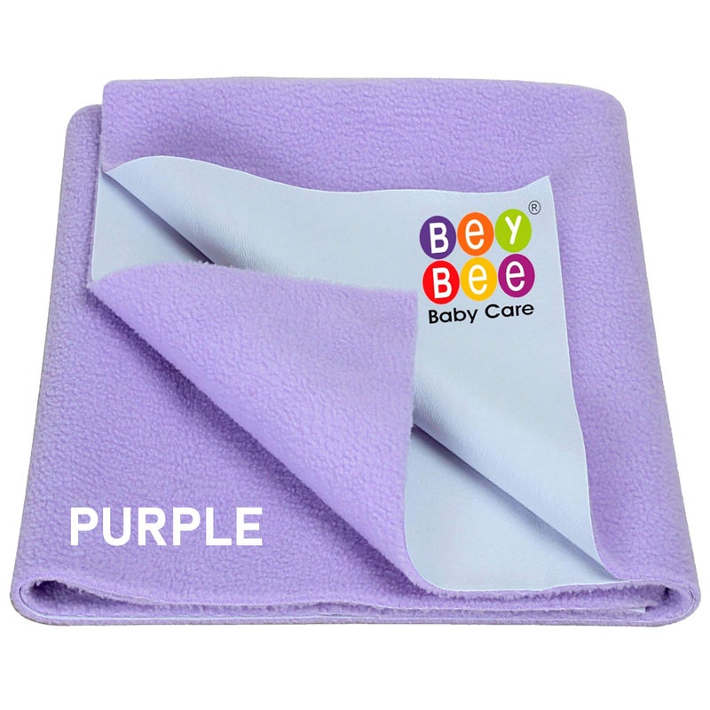 Bey Bee BeyBee Waterproof Quick Dry Sheet for Baby| Bed Pad Anti-Piling Fleece Extra Absorbent Washable Matress Protector| Baby Bed Protector Sheet for Toddler Children, Small Size, 50x70cm, Voilet - Image 1