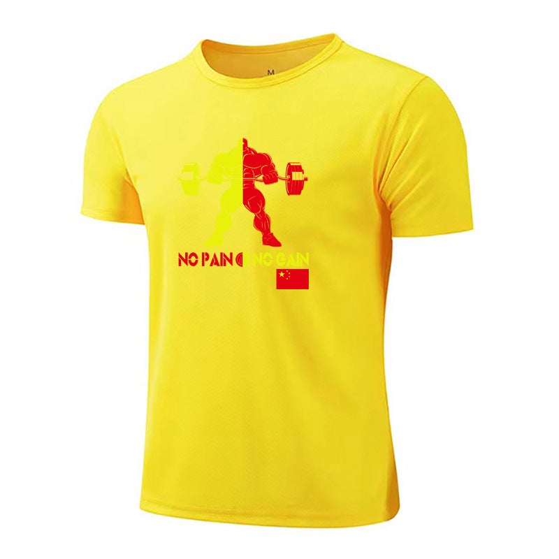 Fitness round neck short sleeve men''s T-shirt sports bodybuilding iron quick-drying fashion brand breathable summer beauty new foreign trade cross-border - Image 1