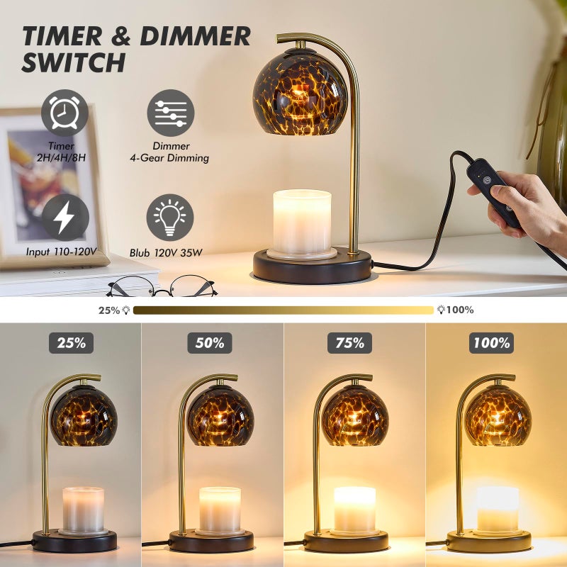 EJIAXIN Womens Gifts for Christmas Candle Warmer Lamp, Dimmable Scented Wax Melt Warmer with Timer, Housewarming Gifts for Home Bedroom Decor, Xmas Birthday Gifts for Mom, 2 Bulbs - Image 4
